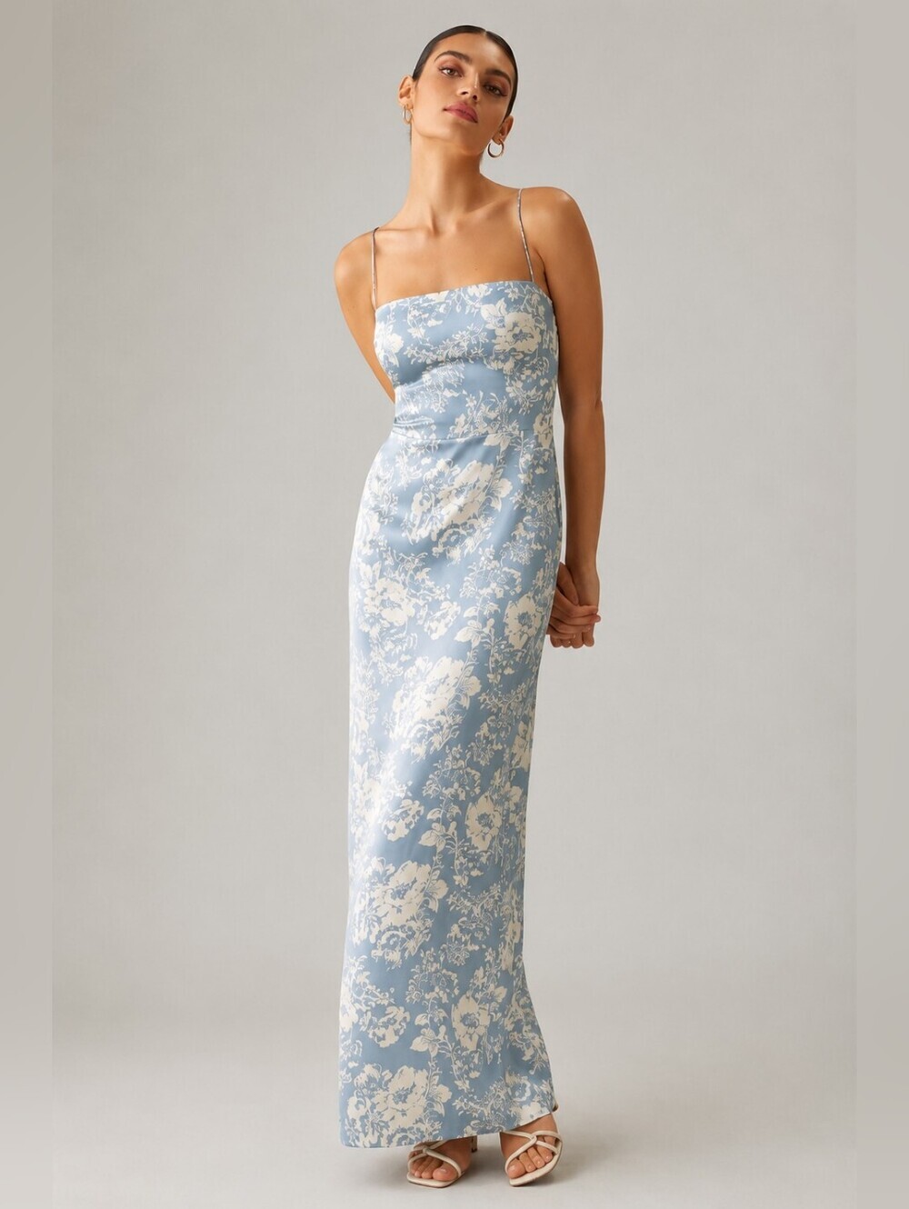 Reformation Frankie Silk Dress Blue Floral Size 4